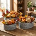 Decorative metal bowl, oval, grey, L22.5/19.5/16cm, set of 3 | Floristik24.co.uk