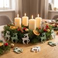 Scatter decoration Christmas wooden deer green 4×3cm 72 pcs | Floristik24.co.uk