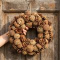 Pine cone wreath to hang nature Ø35cm | Floristik24.co.uk