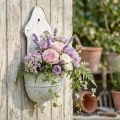 Shabby Chic Wall Bowl Metal Half Round White 24cm×10cm×47cm | Floristik24.co.uk