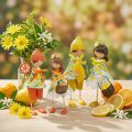 Small fruits, summer decoration, figures lemons oranges H17/18cm 4pcs | Floristik24.co.uk