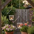 Lantern house, tealight holder for hanging, metal decoration, glass H21.5cm 2pcs | Floristik24.co.uk