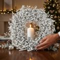 White Linenflower Wreath Ø34cm – Christmas Dried Flower Decoration | Floristik24.co.uk