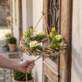 Wooden wreath for hanging with hook made of birch wood Ø35cm - Natural decoration for spring, macrame, flowers &amp; herbs | Floristik24.co.uk