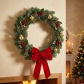Artificially iced fir wreath, wall decoration, Christmas, green fir, glitter, Ø45cm | Floristik24.co.uk