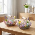 Wire basket with wooden handle, ideal for modern living and stylish decoration, 17cm, 6 pieces | Floristik24.co.uk