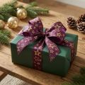 Star Ribbon Christmas Ribbon Purple Gold Glamour W25mm L15m | Floristik24.co.uk
