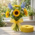 Yellow jute ribbon, 5cm wide, 40m long | Floristik24.co.uk