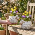 Sheep-shaped ceramic planter, decorative plant bowl for garden and home, 2 pieces | Floristik24.co.uk