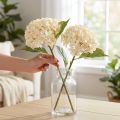 Decorative hydrangeas artificial cream silk flowers 34cm 2pcs | Floristik24.co.uk