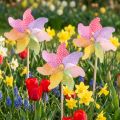 Windmill Decoration Windmill Natural Colorful Ø21.5cm H55cm 3pcs | Floristik24.co.uk