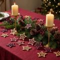 Scatter decoration wooden stars in berry pink natural Ø4cm 72 pcs | Floristik24.co.uk