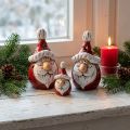 Cute ceramic Santa Claus figure, red and white, 10 cm – perfect Christmas decoration – 4 pieces | Floristik24.co.uk