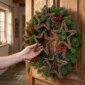 Stars for hanging for door wreath willow natural 28cm 4pcs | Floristik24.co.uk