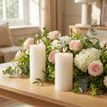 Solid-colored candles white 50x100mm 4 pcs | Floristik24.co.uk