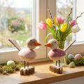 Wooden bird deco figure window decoration spring pink H15cm 2pcs | Floristik24.co.uk