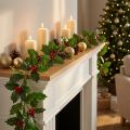 Christmas garland artificial holly Ilex garland 160cm | Floristik24.co.uk