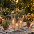 Lantern garden, metal lantern Ø8.5cm H23/18.5/14.5cm set of 3 | Floristik24.co.uk