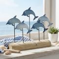 Dolphins to set, sea decoration, maritime metal decoration H24.5cm L32.5cm | Floristik24.co.uk
