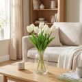 Artificial Tulips White Cream Real Touch 38cm 7 pcs | Floristik24.co.uk