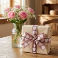 Gift ribbon hearts decorative ribbon wine red brown 15mm 15m | Floristik24.co.uk