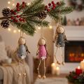 Wooden Angel for Hanging Grey, Pink 7.5cm 6 pcs | Floristik24.co.uk