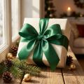 Gift ribbon taffeta decorative ribbon dark green 25mm × 50m | Floristik24.co.uk