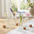Glass Vase Bottles Decorative Vase with Cork H10.5cm 8 pcs | Floristik24.co.uk