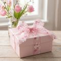 Organza ribbon pink with flowers gift ribbon 20mm 20m | Floristik24.co.uk