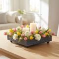 Decorative tray metal black grey washed 15×15cm 2pcs | Floristik24.co.uk