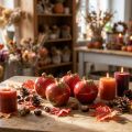 Decorative ceramic apples table decoration autumn red green H7.5cm 4 pieces | Floristik24.co.uk