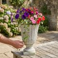 Planter Flower pot Antique Cast stone Grey Ø20cm H30.5cm | Floristik24.co.uk