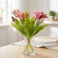 Artificial Flowers Crown Tulips Purple Pink 7 pcs in bunch 34cm | Floristik24.co.uk