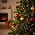 Decorative stars for hanging, tree ornaments, gold, Ø12cm, 12 pieces – Shiny Christmas decorations | Floristik24.co.uk