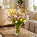 Decorative Easter Eggs with Bow Colorful 4x5.5cm 12 Pcs | Floristik24.co.uk