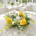 Artificial flower wreath Artificial flower wreath yellow white 42cm | Floristik24.co.uk