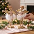 Decorative ballerina angel pink, golden Ø11.5 H15cm 2pcs | Floristik24.co.uk