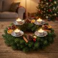 Tealight holder for sticking silver metal Ø9cm H9cm 4pcs | Floristik24.co.uk