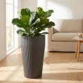 Floor vase plastic planter anthracite Ø28cm H46.5cm | Floristik24.co.uk