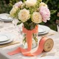 Chiffon ribbon orange pastel fabric ribbon fringes 40mm 15m | Floristik24.co.uk