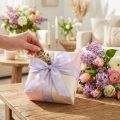 Gift ribbon purple flowers ribbon lilac 25mm 18m | Floristik24.co.uk