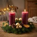 Berry pillar candles, 85 x 200 mm, set of 2, solid colored throughout, for decoration and ambience | Floristik24.co.uk