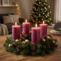 Solid-color pillar candles Berry Purple 70x120mm 4-pack - Perfect for table decorations &amp; celebrations | Floristik24.co.uk