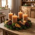 Solid-colored caramel pillar candles 70×100mm Set of 4 - Rustic decoration, long burning time, brown candles for coziness | Floristik24.co.uk