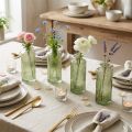 Mini vases glass with grooves retro flower vase green Ø5cm 4pcs | Floristik24.co.uk