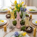 Wooden Rabbit Decoration Rabbits Easter Decoration Wood Pastel 8.5×16cm 6 pcs | Floristik24.co.uk