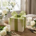 Organza ribbon green gift ribbon woven edge olive green 15mm 50m | Floristik24.co.uk