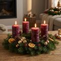 Solid colored candles burgundy 60x100mm 4pcs | Floristik24.co.uk