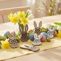 Scatter decoration wooden rabbit with glasses brown white 2.5×4.5cm 48 pcs | Floristik24.co.uk