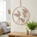 Wall decoration "Fern" metal rose gold for hanging, stylish decorative ring, modern design, Ø52cm | Floristik24.co.uk